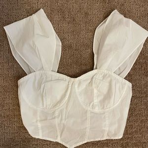 White Preppy Crop Top